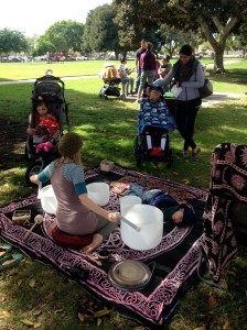Crystal sound healing with Cat. Isaac loved the bowls and definitely indicated which ones he preferred!